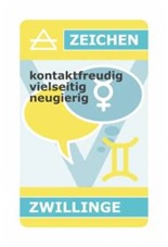 astroCard Tierkreiszeichen Zwillinge zur Erklärung der aktuellen Konstellationen.